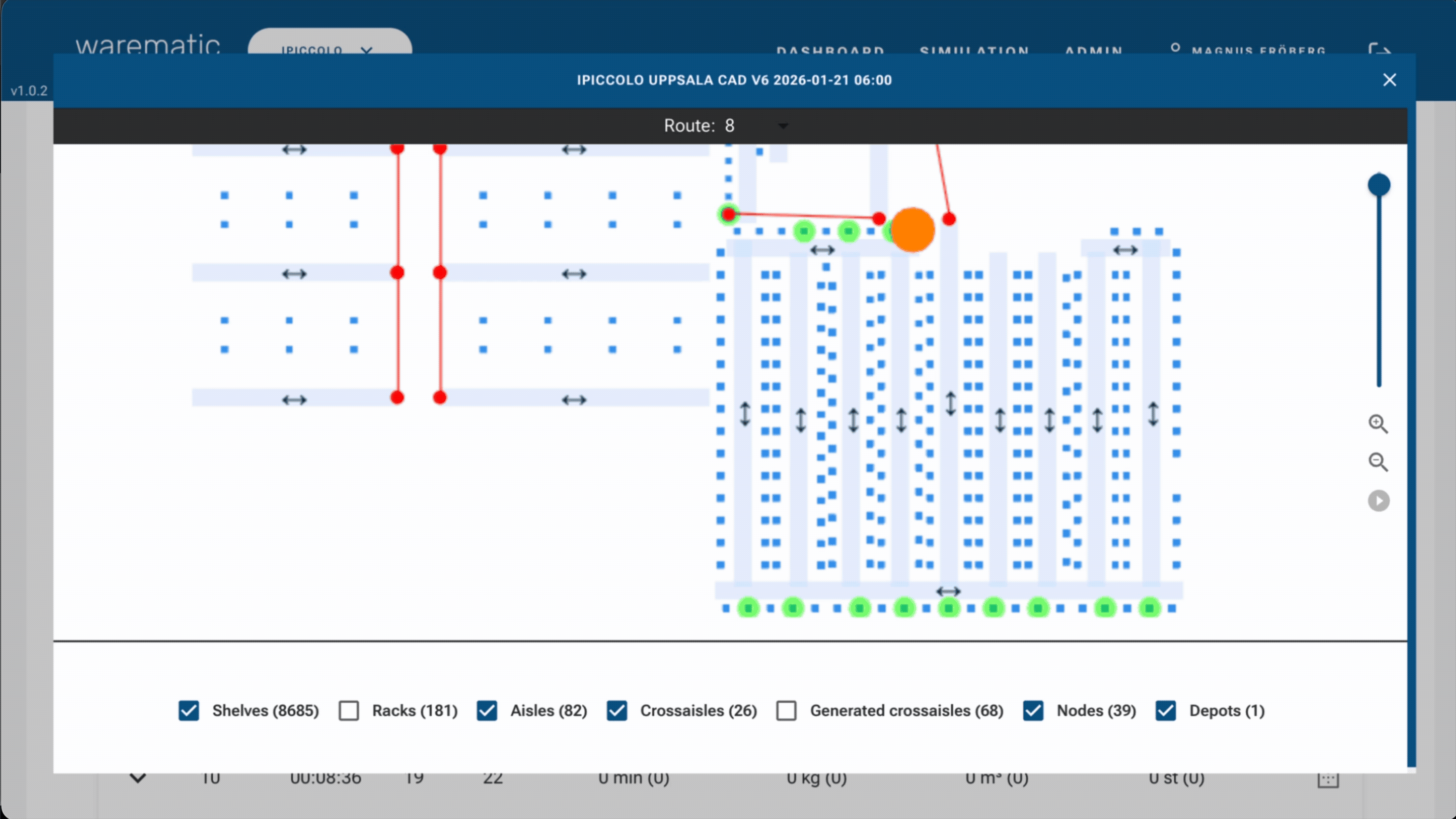 Warematic Route Visualization 